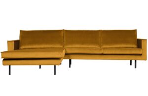 WOOOD Sametová rohová pohovka Raden 300 cm