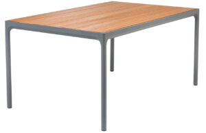 Antracitový bambusový zahradní jídelní stůl HOUE Four 160 x 90 cm