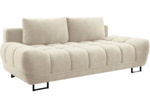 Windsor & Co Béžová sametová rozkládací pohovka Cirrus 215 cm