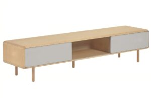 Jasanový TV stolek Kave Home Anielle 180 x 42 cm