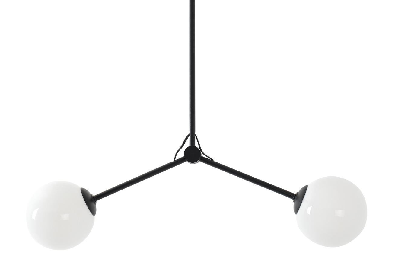 Nordic Design Černé kovové závěsné světlo Cattus Twins