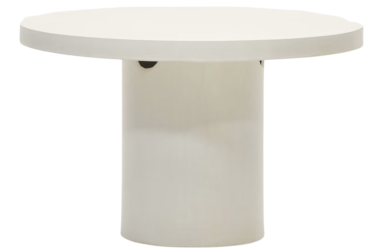 Kave Home Bílý cementový zahradní stůl Aiguablava 120 cm