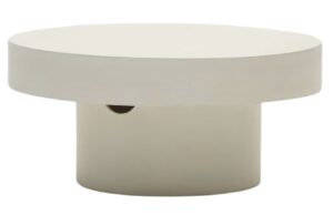 Kave Home Bílý cementový zahradní stolek Aiguablava 66 cm