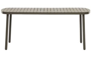 Kave Home Tmavě zelený kovový zahradní jídelní stůl Joncols 180 x 90 cm