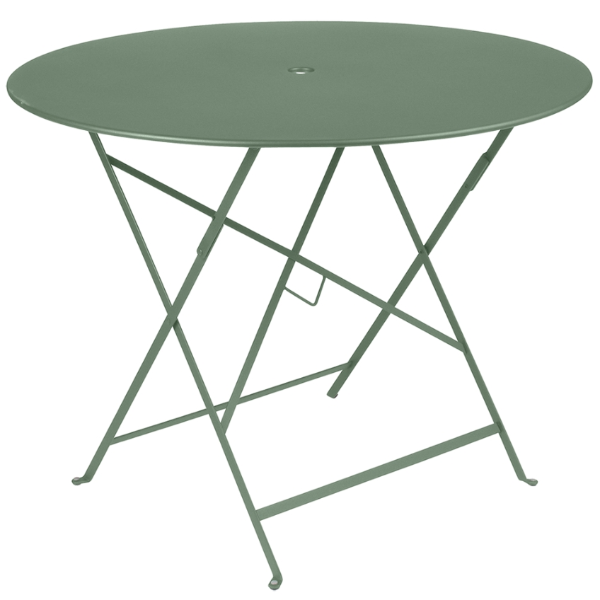 Kaktusově zelený kovový skládací stůl Fermob Bistro Ø 96 cm