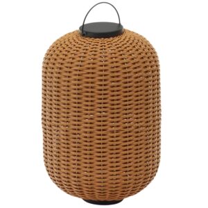 Kave Home Hnědá zahradní LED lampa z umělého ratanu Saranella 55 cm