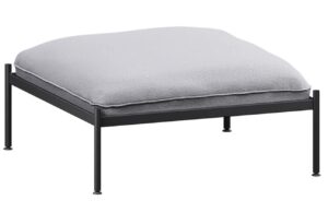 noo.ma Šedá čalouněná podnožka Toom 91 x 91 cm