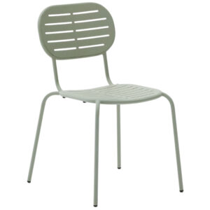 Kave Home Světle zelená kovová zahradní židle Brai