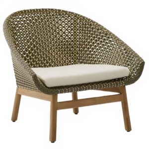 Kave Home Zelené zahradní křeslo z umělého ratanu Olbia