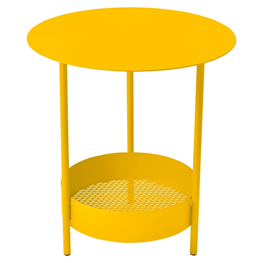 Žlutý kovový zahradní odkládací stolek Fermob Salsa 50 cm