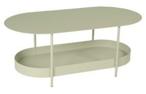 Světle zelený kovový zahradní konferenční stolek Fermob Salsa 113 x 58 cm