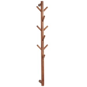 Jotex Tmavý dřevěný nástěnný věšák EDDISON 100 cm