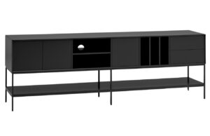 Černý TV stolek Teulat Platt 220 x 45 cm