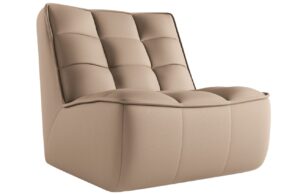 Maison Heritage Tmavě béžové kožené křeslo Moni