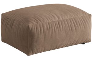 Micadoni Tmavě béžová sametová podnožka Martina 95 x 65 cm