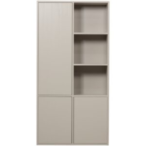 WOOOD Světle šedá dřevěná modulární skříň Meggy 215 x 108 cm