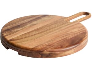 Kave Home Set akátového prkénka na sýr a příborů Blera Ø 35