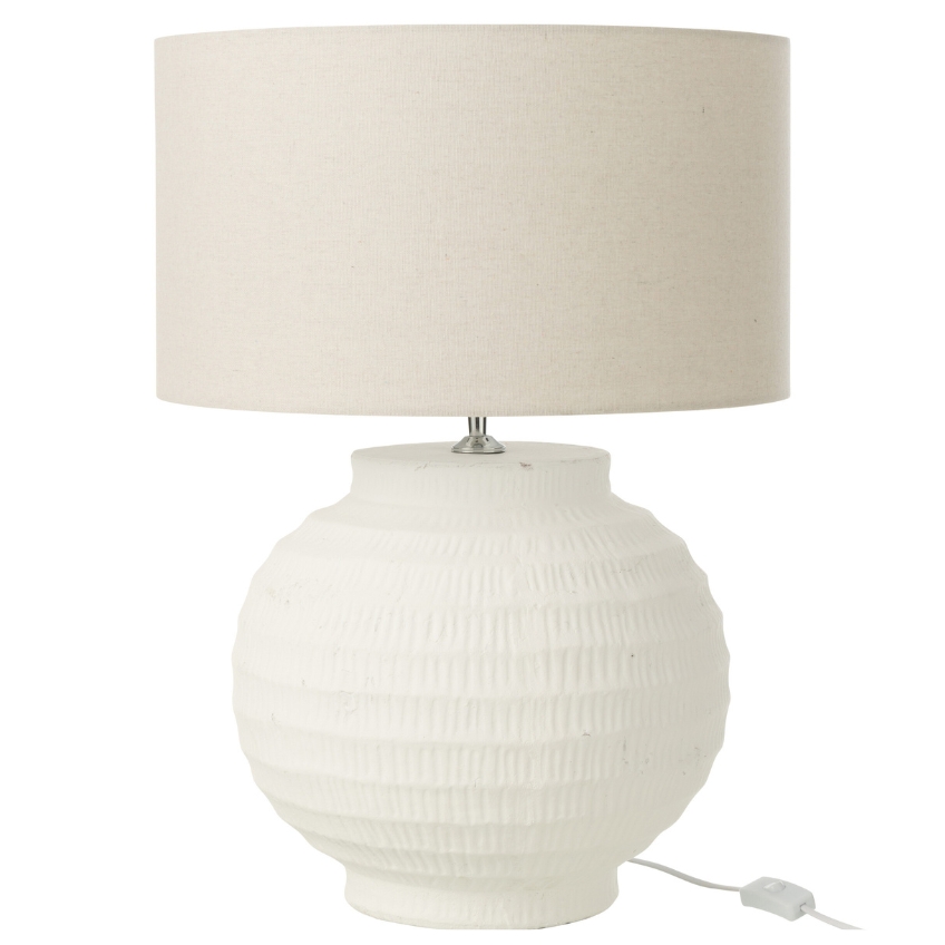 J-line Bílá keramická stolní lampa Terracotta 62 cm