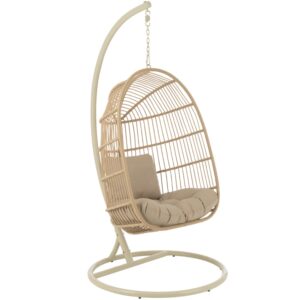 J-line Béžové závěsné křeslo Egga