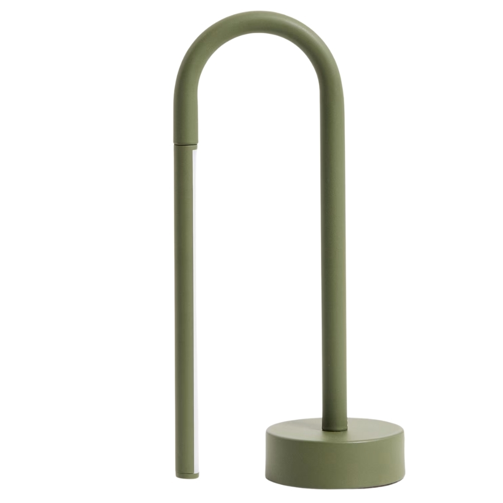 Kave Home Zelená kovová stolní LED lampa Bow