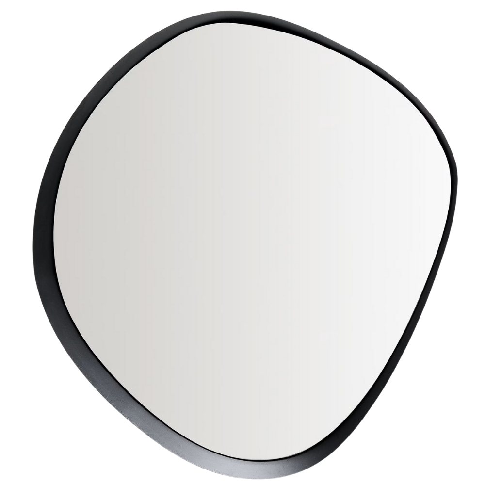 Kave Home Černé kovové závěsné zrcadlo Tebel 74