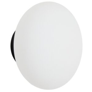 Kave Home Skleněné nástěnné světlo s černou základnou Bamila Ø 15 cm