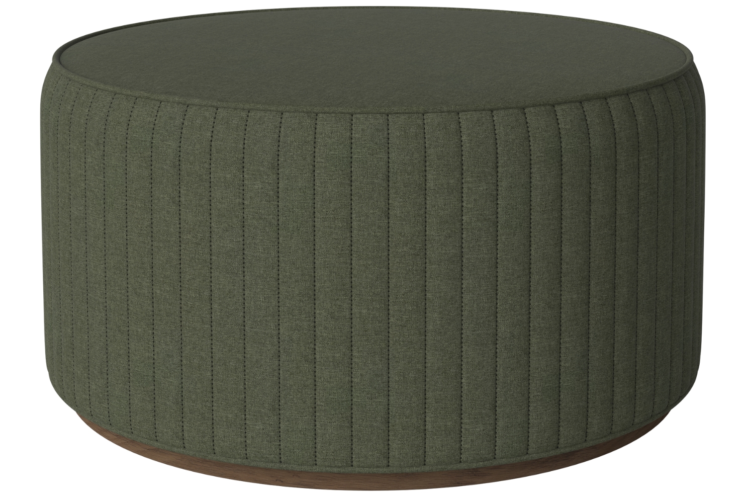 Bolia Tmavě zelený čalouněný taburet Rigato 66 cm s tmavou dubovou podstavou