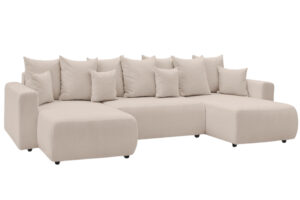 Bobochic Paris Béžová bouclé rohová rozkládací pohovka Envy 386 cm