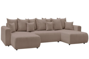 Bobochic Paris Hnědá bouclé rohová rozkládací pohovka Envy 386 cm