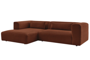 Bobochic Paris Terakotově červená manšestrová rohová pohovka Harry 273 cm