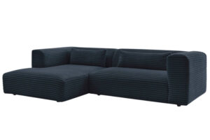 Bobochic Paris Tmavě modrá manšestrová rohová pohovka Harry 273 cm