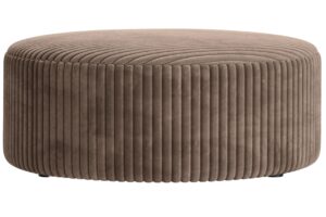 Micadoni Hnědý manšestrový taburet Dia 90 cm