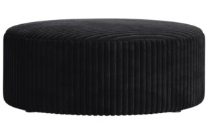 Micadoni Černý manšestrový taburet Dia 90 cm