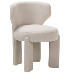 Nova Nook Krémové bílá bouclé jídelní židle Selen