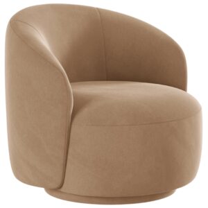 Micadoni Pískově hnědé sametové otočné křeslo Letizia
