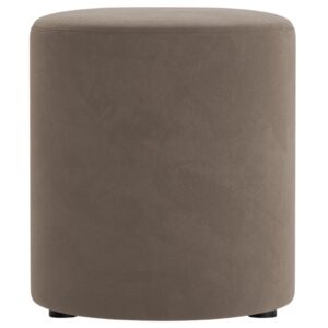 Micadoni Béžovošedý sametový taburet Dia 40 cm