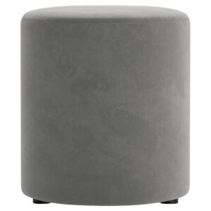 Micadoni Šedý sametový taburet Dia 40 cm