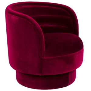 Dutchbone Fialové sametové otočné křeslo DOROTHY