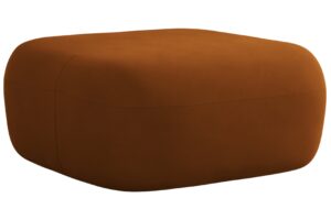 Windsor & Co Terakotově oranžová sametová podnožka Aldrin 90 x 88 cm