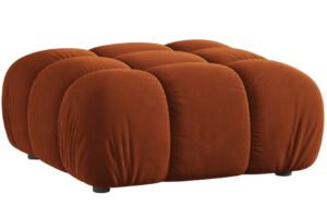 Micadoni Terakotově oranžová sametová podnožka Bellis 94 x 94 cm
