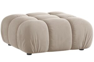 Micadoni Béžová sametová podnožka Bellis 94 x 94 cm