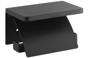 YAMAZAKI Černý kovový držák na toaletní papír Tower 14 cm