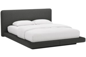 Micadoni Tmavě šedá dvoulůžková postel Linea 140 x 200 cm