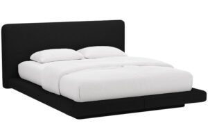 Micadoni Černá dvoulůžková postel Linea 200 x 200 cm