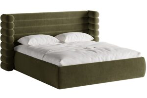 Micadoni Zelená sametová dvoulůžková postel Mount 180 x 200 cm