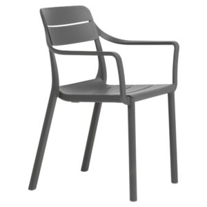 Nardi Šedá plastová zahradní židle Cassia s područkami