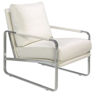 Angel Cerdá Bílé koženkové křeslo No. 5026
