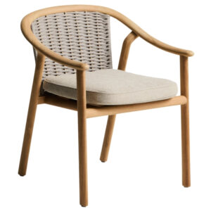 Kave Home Dřevěná zahradní židle Elunda s výpletem