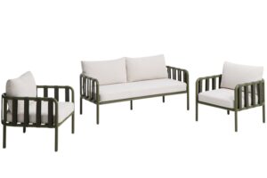 Kave Home Zelený zahradní set pohovky a křesel Omala