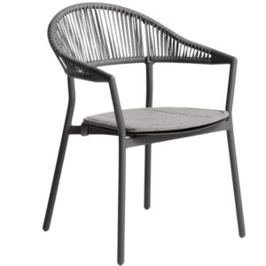 Kave Home Šedá zahradní židle Alimia s výpletem
